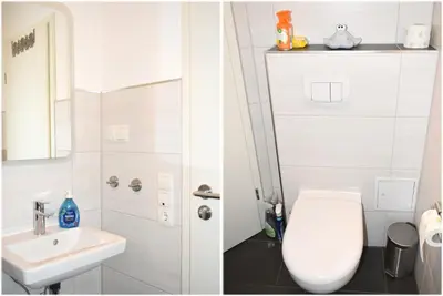 Ein Badezimmer in der Unterkunft Haus Windrose Ferienwohnung Nr 21
