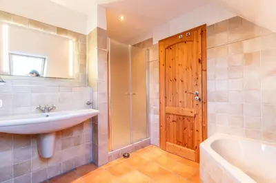 Ein Badezimmer in der Unterkunft Ferienhaus Strandmuschel