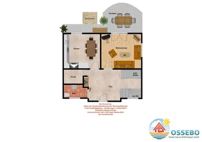Grundriss der Unterkunft Ferienhaus Strandmuschel
