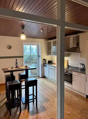 Küche/Küchenzeile in der Unterkunft Ferienhaus am Poggensee