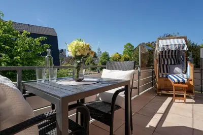 Ein Balkon oder eine Terrasse in der Unterkunft Ferienwohnung Jankar