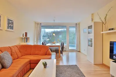 Ein Sitzbereich in der Unterkunft Haus Ludwigstraße Haus Ludwigstrasse 27 Appartement 11