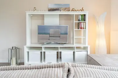 Ein Bett oder Betten in einem Zimmer der Unterkunft Schmiedestraße 7 Muschelsand