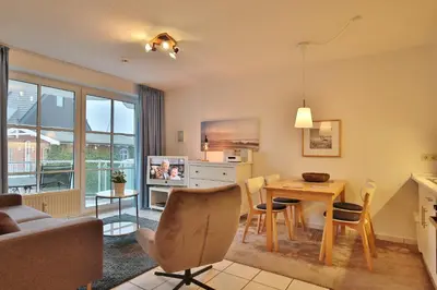 Ein Sitzbereich in der Unterkunft Maison Baltique Niendorf Appartement 15