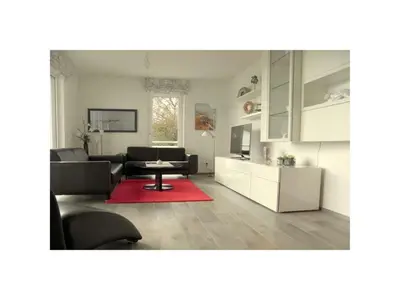 Ein Sitzbereich in der Unterkunft Holiday apartment PG Seestrasse