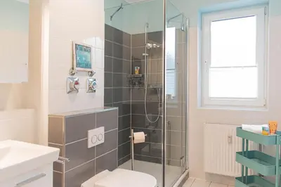Ein Badezimmer in der Unterkunft Ferienwohnung Urlaubsflair