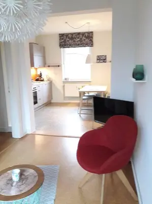 Ein Sitzbereich in der Unterkunft Appartement Siri - Strand- und Bahnhofsnah