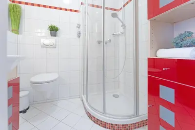 Ein Badezimmer in der Unterkunft Ferienwohnung Meerblick und Golf
