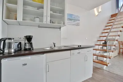 Küche/Küchenzeile in der Unterkunft Haus Miramar Treffert Appartement 21