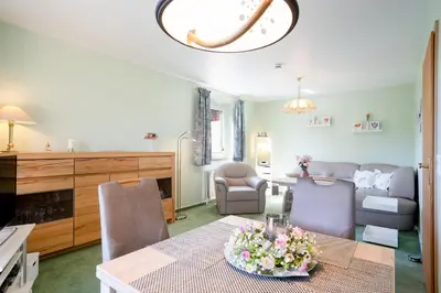 Ein Sitzbereich in der Unterkunft Ferienhaus Niwaki