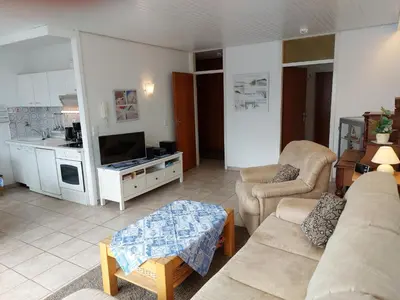 Ein Sitzbereich in der Unterkunft TER 304 - Terrassenhuegel -Teilseeblick