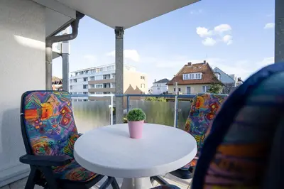 Ein Balkon oder eine Terrasse in der Unterkunft HAN 618 - Appartementresidenz