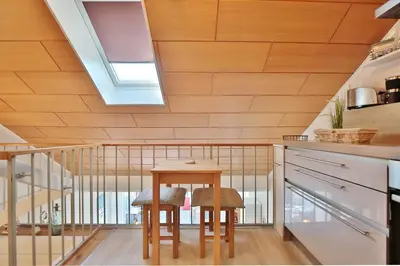 Küche/Küchenzeile in der Unterkunft Am Kardohr 5, Appartement Meerhauch