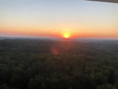 Blick auf den Sonnenuntergang/Sonnenaufgang von der Ferienwohnung aus oder aus der Nähe