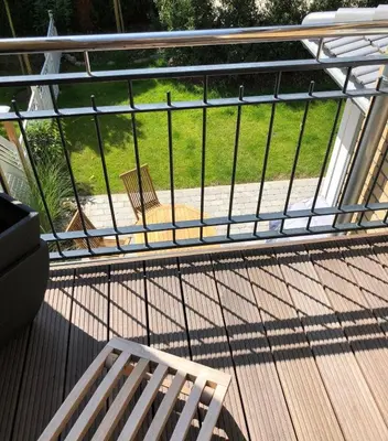 Ein Balkon oder eine Terrasse in der Unterkunft Sealect-Hus 4 Timmendorfer Strand, mit Sauna