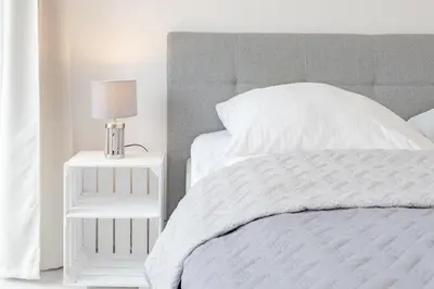 Ein Bett oder Betten in einem Zimmer der Unterkunft Strandstern