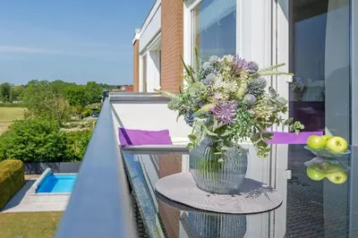 Ein Balkon oder eine Terrasse in der Unterkunft Strandstern
