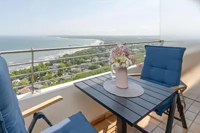 Ein Balkon oder eine Terrasse in der Unterkunft An der Waldkapelle 26 Weitblick