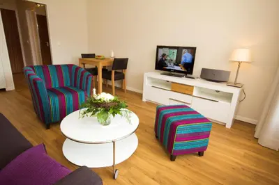 TV/Unterhaltungsangebot in der Unterkunft Meer & Strand - Haus Meeresstrand Ferienwohnung 103