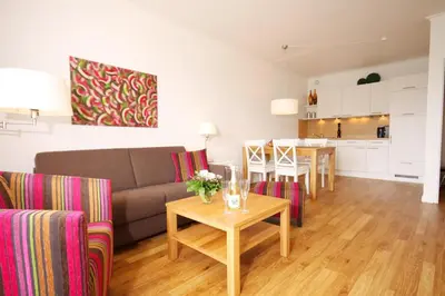 Küche/Küchenzeile in der Unterkunft Meer & Strand - Haus Meeresstrand Ferienwohnung 205