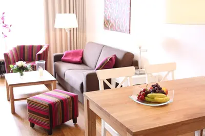 Ein Sitzbereich in der Unterkunft Meer & Strand - Haus Meeresstrand Ferienwohnung 205