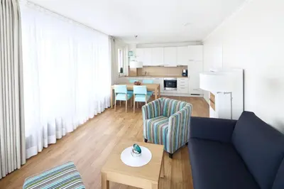Küche/Küchenzeile in der Unterkunft Meer & Strand - Haus Meeresstrand Ferienwohnung 202