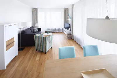 Ein Sitzbereich in der Unterkunft Meer & Strand - Haus Meeresstrand Ferienwohnung 202