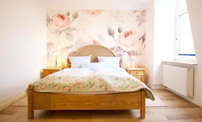 Ein Bett oder Betten in einem Zimmer der Unterkunft Villa Wilhelma Strandallee 146 Villa Wilhelma Apartment 18