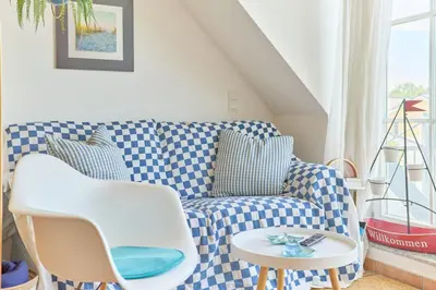 Ein Sitzbereich in der Unterkunft Hanseaten Residenz Sea Love Scharbeutz