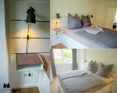 Ein Bett oder Betten in einem Zimmer der Unterkunft Ferienwohnung Marly