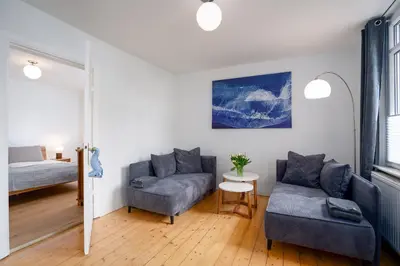 Ein Sitzbereich in der Unterkunft AMW18 Ferienwohnung Alte Liebe
