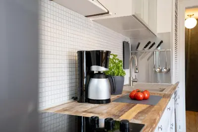 Küche/Küchenzeile in der Unterkunft AMW18 Ferienwohnung Alte Liebe