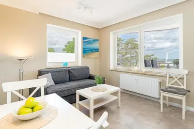 Ein Sitzbereich in der Unterkunft Strandburg Meersicht