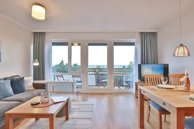 Ein Sitzbereich in der Unterkunft Residenz am Hang Küstenklang Appartement 110