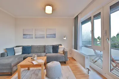 Ein Sitzbereich in der Unterkunft Residenz am Hang Küstenklang Appartement 110
