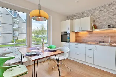 Küche/Küchenzeile in der Unterkunft Strandglück Haus C Strandglück Appartement 10C