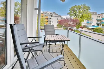 Ein Balkon oder eine Terrasse in der Unterkunft Strandglück Haus C Strandglück Appartement 10C