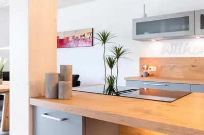 Küche/Küchenzeile in der Unterkunft Ferienhaus Eastside - Niendorf