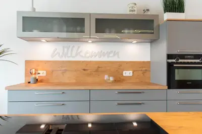 Küche/Küchenzeile in der Unterkunft Ferienhaus Eastside - Niendorf