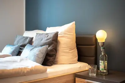 Ein Bett oder Betten in einem Zimmer der Unterkunft Ferienhaus Westside Niendorf