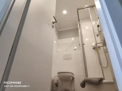 Ein Badezimmer in der Unterkunft Ferienwohnung mit Weitblick & Strandlage