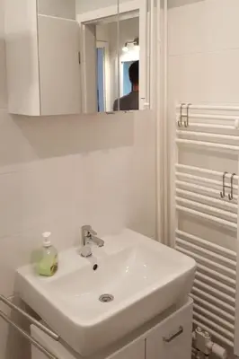 Ein Badezimmer in der Unterkunft Ferienwohnung mit Weitblick & Strandlage
