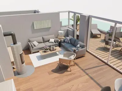 Ein Sitzbereich in der Unterkunft La Maison du Port Comfortable holiday residence
