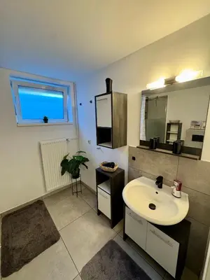 Küche/Küchenzeile in der Unterkunft Apartment mit Garten und Pool in Ostseenähe
