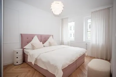 Ein Bett oder Betten in einem Zimmer der Unterkunft Hanse Villa 