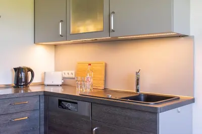 Küche/Küchenzeile in der Unterkunft Ferienwohnung Küstenschatz - Timmendorfer Strand