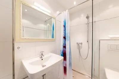 Ein Badezimmer in der Unterkunft Ferienwohnung Küstenschatz - Timmendorfer Strand