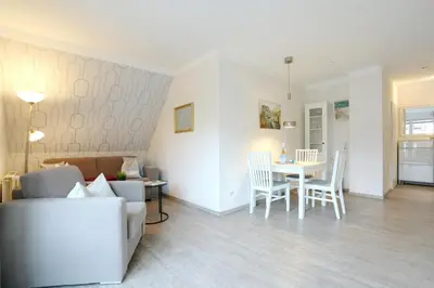 Küche/Küchenzeile in der Unterkunft Am Rosenhain 14 Appartement 4