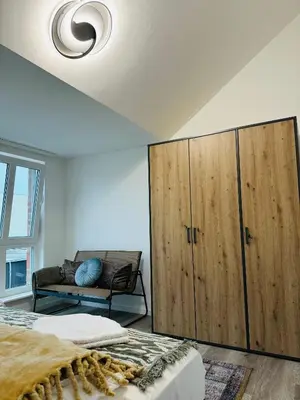 Ein Sitzbereich in der Unterkunft Luxus-Oase zwischen Ostsee und Lübeck