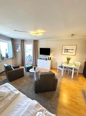 TV/Unterhaltungsangebot in der Unterkunft Ferienwohnung Strandburg - zentral und direkt am Strand